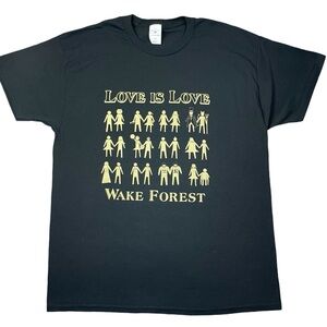 Wake Forest LGBTQ+ Center Love is Love Gay Lesbian Pride Adult t-shirt size L